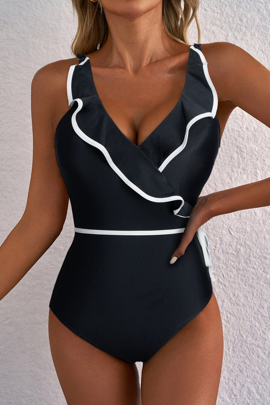 Ruffled Wrap Swimsuit